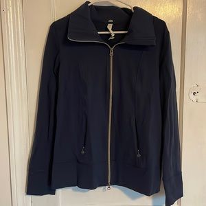 Navy Lululemon stretch track jacket